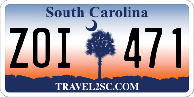 SC license plate ZOI471