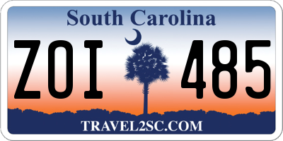 SC license plate ZOI485