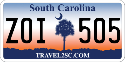 SC license plate ZOI505