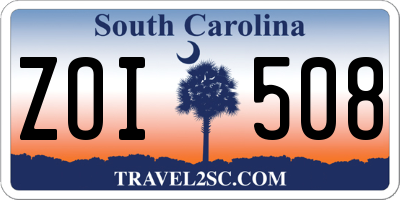 SC license plate ZOI508