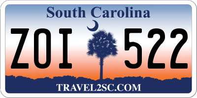 SC license plate ZOI522