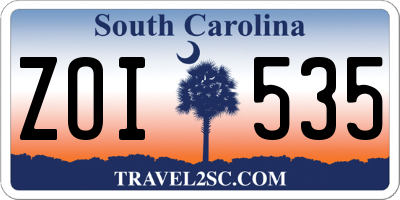 SC license plate ZOI535