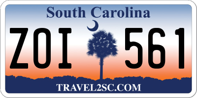 SC license plate ZOI561