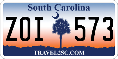SC license plate ZOI573