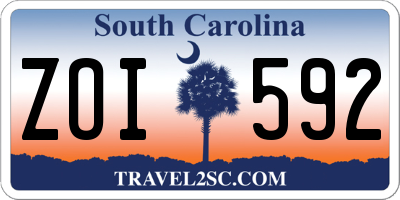 SC license plate ZOI592