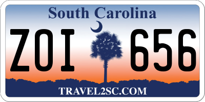 SC license plate ZOI656