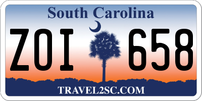 SC license plate ZOI658