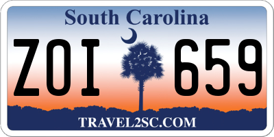 SC license plate ZOI659