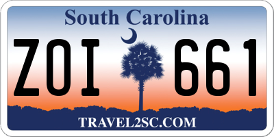 SC license plate ZOI661