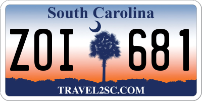 SC license plate ZOI681