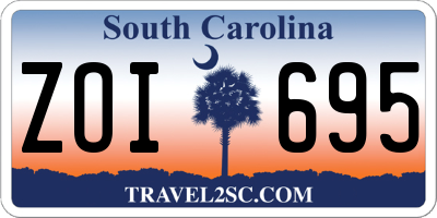 SC license plate ZOI695