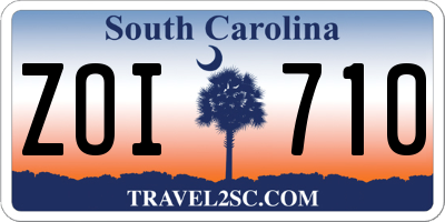SC license plate ZOI710