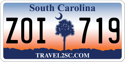SC license plate ZOI719