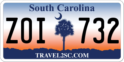 SC license plate ZOI732