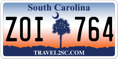 SC license plate ZOI764