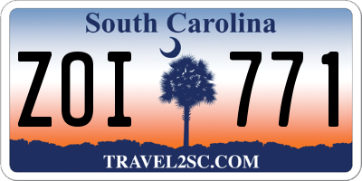 SC license plate ZOI771