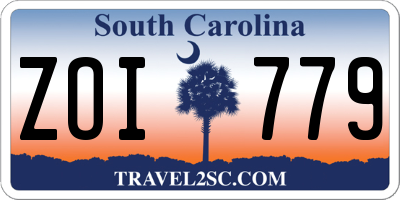 SC license plate ZOI779