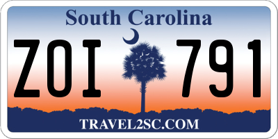 SC license plate ZOI791