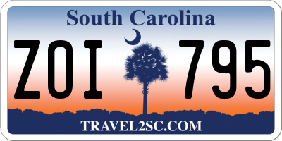 SC license plate ZOI795