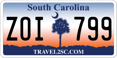 SC license plate ZOI799