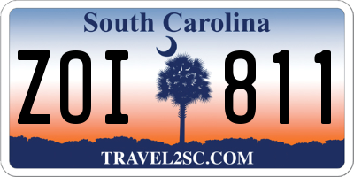 SC license plate ZOI811