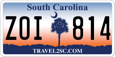 SC license plate ZOI814