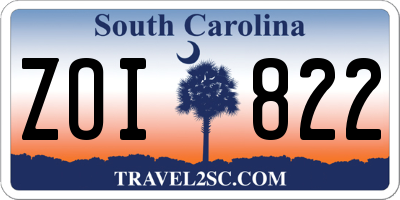 SC license plate ZOI822