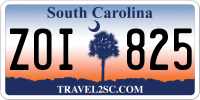 SC license plate ZOI825