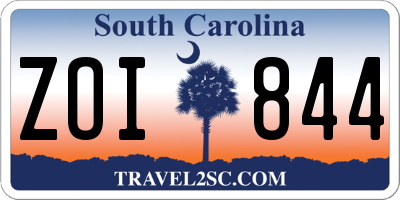 SC license plate ZOI844