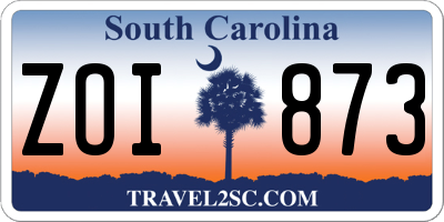 SC license plate ZOI873