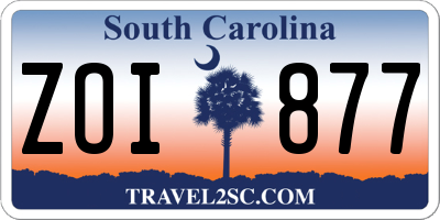 SC license plate ZOI877