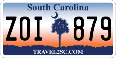SC license plate ZOI879