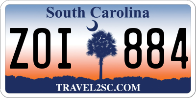 SC license plate ZOI884