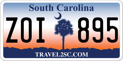 SC license plate ZOI895