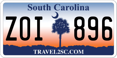 SC license plate ZOI896