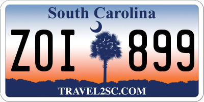 SC license plate ZOI899