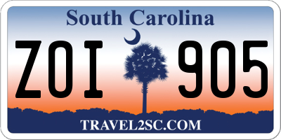 SC license plate ZOI905