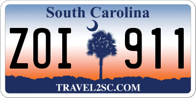 SC license plate ZOI911