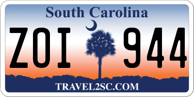 SC license plate ZOI944