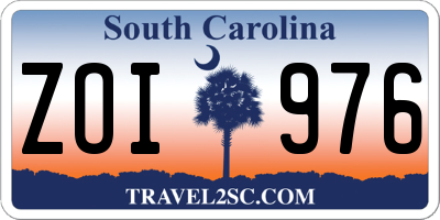 SC license plate ZOI976