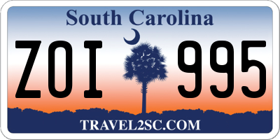 SC license plate ZOI995