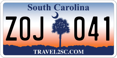 SC license plate ZOJ041