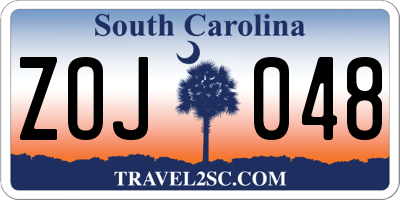 SC license plate ZOJ048