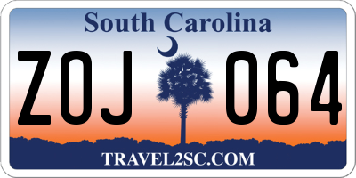 SC license plate ZOJ064