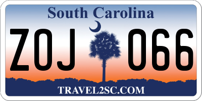 SC license plate ZOJ066