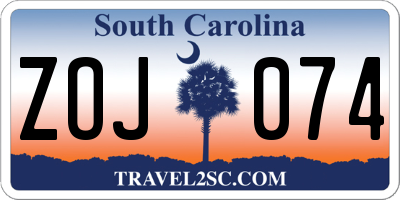 SC license plate ZOJ074