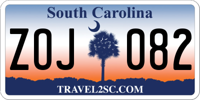 SC license plate ZOJ082