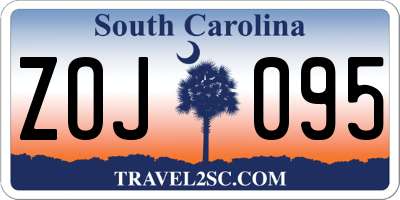 SC license plate ZOJ095
