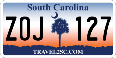 SC license plate ZOJ127