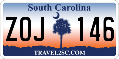 SC license plate ZOJ146